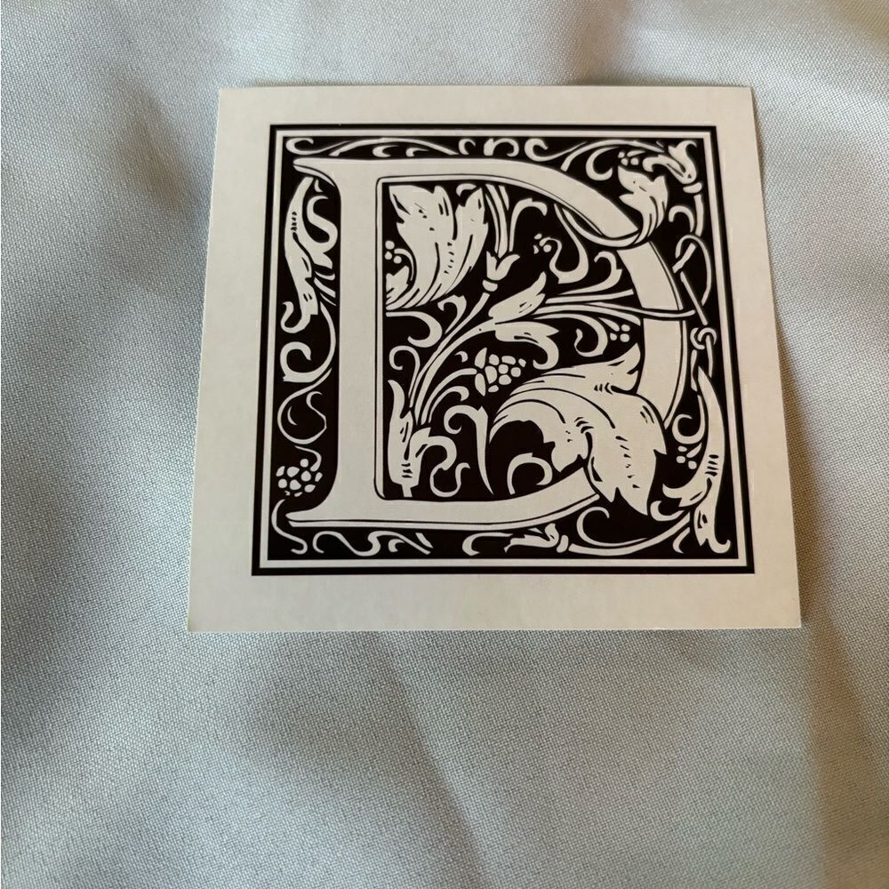 🧨💵⚡️ 4.5” NEW! “D” Square Monogram Letter Print Ready to be Framed